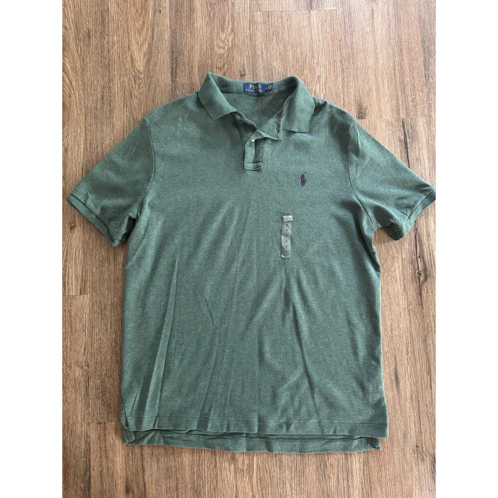Polo Ralph Lauren Men's Classic Fit Interlock Polo Shirt Green Medium - Picture 2 of 5